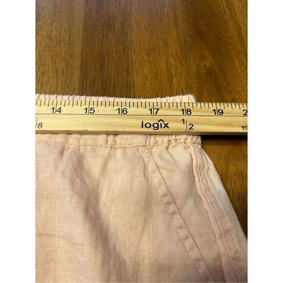 Vince Camuto Women's Peach Linen Tie Front Wide Leg Pants Size 1X Pockets - Picture 7 of 10